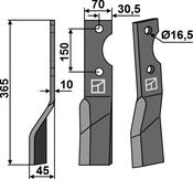 Rotary tine, left model - AgriParts
