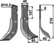 Blade, right model - AgriParts