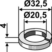 Split washer Ø32,5x4xØ20,5 - AgriParts image