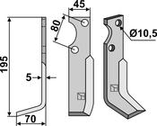 Blade, left model - AgriParts