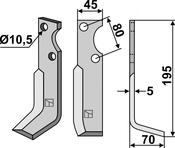Blade, right model - AgriParts