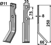 Rotary tine, right model - AgriParts