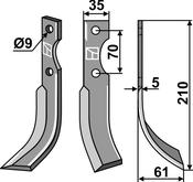 Blade, right model - AgriParts
