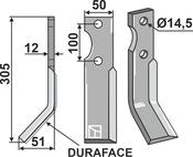 Rotary tine DURAFACE, left model - AgriParts