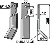 Rotary tine DURAFACE, right model - AgriParts