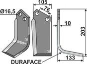 Blade DURAFACE, right model - AgriParts