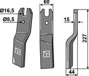 Rotary tine, right model - AgriParts