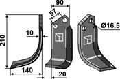 Blade, left model - hard metal faced - AgriParts