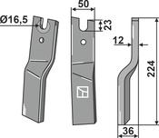 Rotary tine, right model - AgriParts