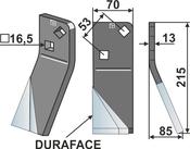 Rotary tine DURAFACE, right model - AgriParts