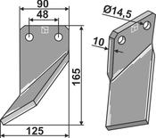 Rotary tine, left model - AgriParts
