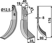 Blade, right model - AgriParts