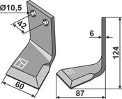 Rotary tine, left model - AgriParts