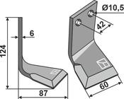 Rotary tine, right model - AgriParts