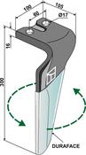 Tine for rotary harrows (DURAFACE) - left model - AgriParts