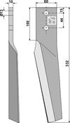 Tine for rotary harrows, right model - AgriParts