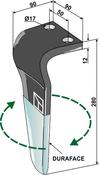 Tine for rotary harrows (DURAFACE) - right model - AgriParts