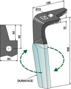 Tine for rotary harrows (DURAFACE) - right model - AgriParts
