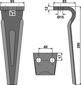 Tine for rotary harrows - AgriParts