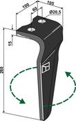 Tine for rotary harrows, left model - AgriParts