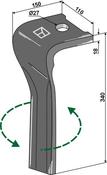 Tine for rotary harrows, left model - AgriParts
