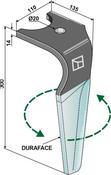 Tine for rotary harrows (DURAFACE) - left model - AgriParts