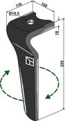 Tine for rotary harrows, right model - AgriParts