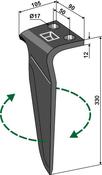 Tine for rotary harrows, right model - AgriParts