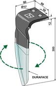 Tine for rotary harrows (DURAFACE) - right model - AgriParts