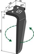 Tine for rotary harrows, left model - AgriParts