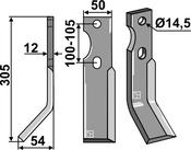 Rotary tine, left model - AgriParts