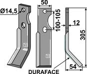 Rotary tine DURAFACE, right model - AgriParts