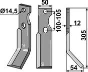 Rotary tine, right model - AgriParts