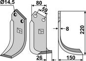 Blade, right model - AgriParts