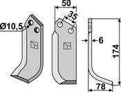 Blade, right model - AgriParts