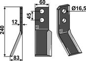 Blade, left model - AgriParts