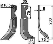 Blade, right model - AgriParts