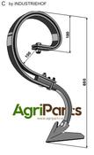 Big harrow tine with share - AgriParts