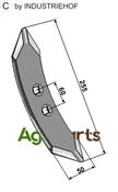 Cultivator share 255mm - AgriParts