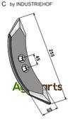 Cultivator share 255mm - AgriParts