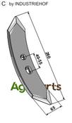 Cultivator share MF 260mm - AgriParts
