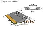 bolt-on front part - left - Hard metal - AgriParts