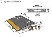 bolt-on front part - right - Hard metal - AgriParts