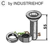 Hexagon socket bolt M12x1,75x55 - AgriParts