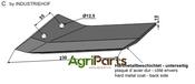 Replacement wings - hard metal faced - back side - left - AgriParts
