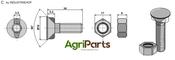 Plough bolt DIN 11014 with hexagon nut - AgriParts image