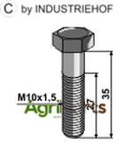 Hexagon bolt M10x1,5x35 without nut - AgriParts image