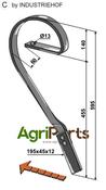 Brake tine, left model - AgriParts