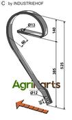 Brake tine, left model - AgriParts