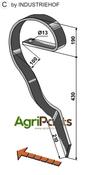 Brake tine, left - AgriParts